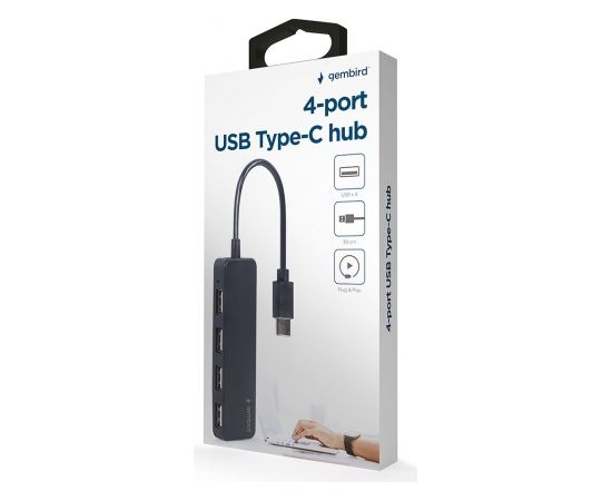 Gembird UHB-CM-U2P4-01 4-port USB Type-C hub, black