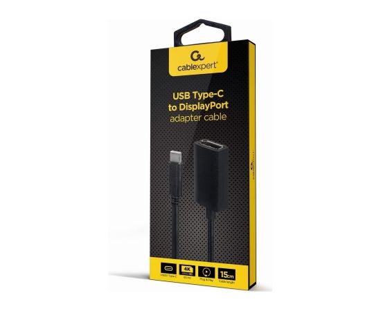 Gembird A-CM-DPF-02 USB-C to DisplayPort adapter cable, 4K 60 Hz, 15cm, black
