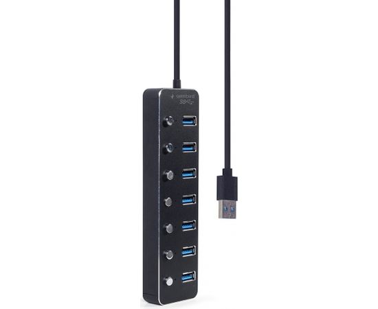 Gembird UHB-U3P7P-01  7-port USB 3.1 (Gen 1) hub with switches, black