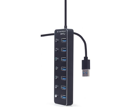 Gembird UHB-U3P7P-01  7-port USB 3.1 (Gen 1) hub with switches, black