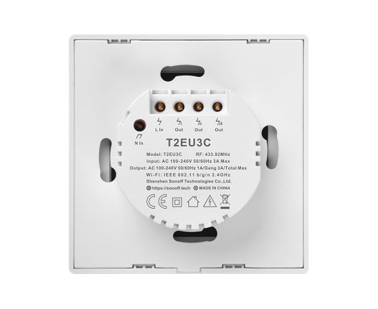 Smart Switch WiFi + RF 433 Sonoff T2 EU TX (3-channel)