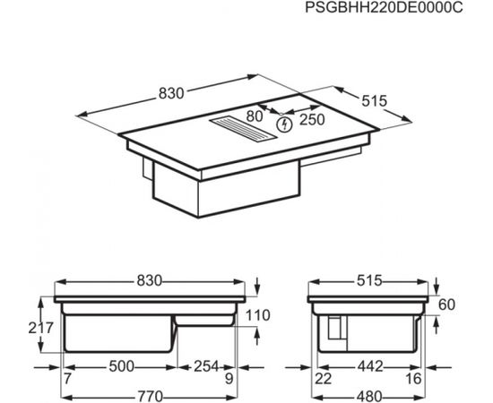 AEG CCE84751CB Indukcijas virsma ar tvaika nosūcēju Iebūvējama virsma - Indukcijas