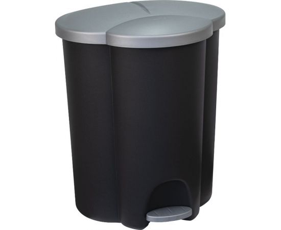 Curver Pedāļspainis atkritumu šķirošanai Trio 40L (2x17+6L) melns/sudraba