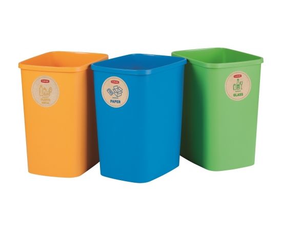 Curver Atkritumu spaiņu bez vāka komplekts  Deco Flip Bin 3x25L zils/zaļš/dzeltens