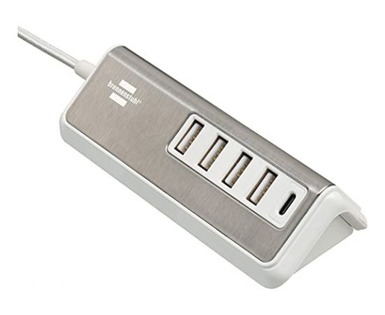 Brennenstuhl Estilo USB multi-charger (white/stainless steel, 5x USB, PD 20 Watt)