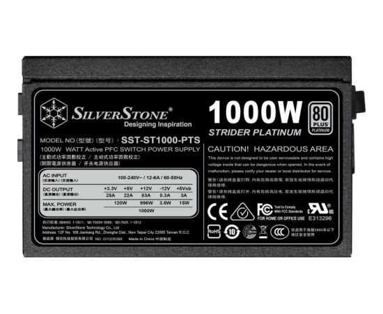 Silverstone SST-ST1000-PTS 1000W PC Power Supply (black 8x PCIe, cable management)