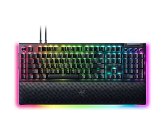 Razer Mechanical Gaming Keyboard BlackWidow V4 Pro RGB LED light, US, Wired, Black, Green Switches, Numeric keypad