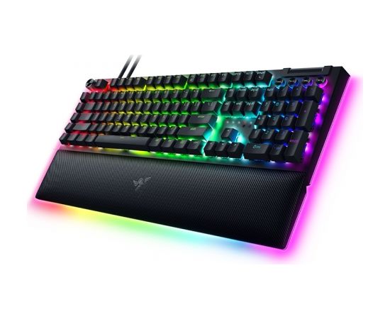 Razer Mechanical Gaming Keyboard BlackWidow V4 Pro RGB LED light, US, Wired, Black, Green Switches, Numeric keypad