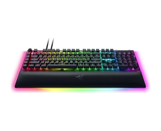 Razer Mechanical Gaming Keyboard BlackWidow V4 Pro RGB LED light, US, Wired, Black, Green Switches, Numeric keypad