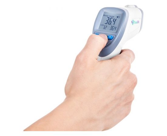 TrueLife CAREQ7BLU digital body thermometer Remote sensing thermometer Blue, White Universal Buttons