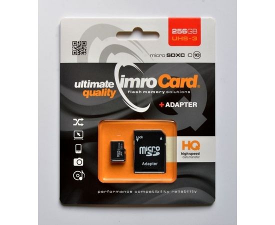 IMRO MICROSDXC 10/256GB UHS-3 ADP memory card Class 10