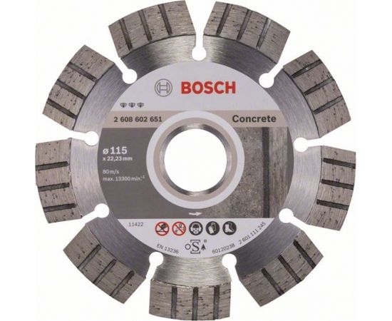 Dimanta griešanas disks Bosch BEST FOR CONCRETE; 115 mm