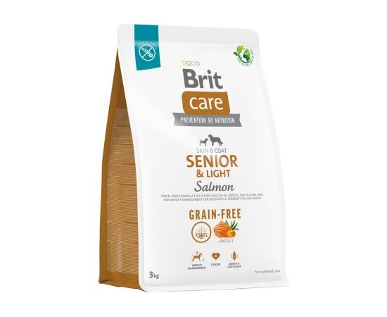 Dry food for older dogs, all breeds (over 7 years of age) Brit Care Dog Grain-Free Senior&Light Salmon 3kg