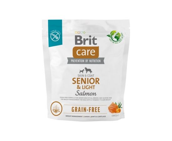 Dry food for older dogs, all breeds (over 7 years of age) Brit Care Dog Grain-Free Senior&Light Salmon 1kg