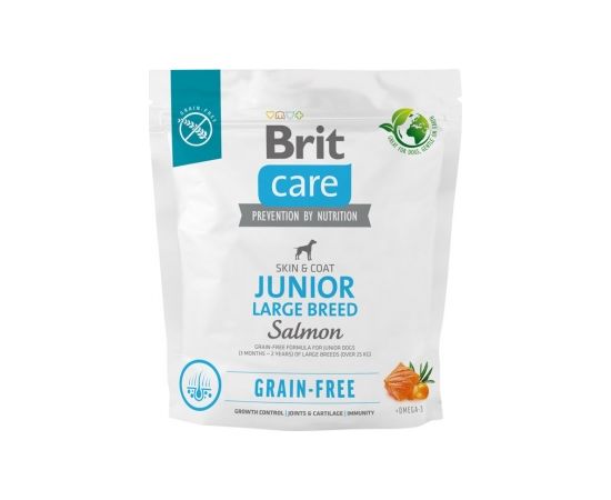 Dry food for young dog (3 months - 2 years), large breeds over 25 kg - Brit Care Dog Grain-Free Junior Large salmon 1kg