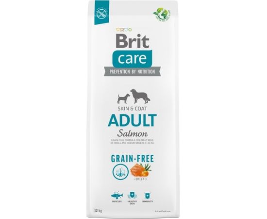 Dry food for adult dogs, small and medium breeds - BRIT Care Grain-free Adult Salmon- 12 kg