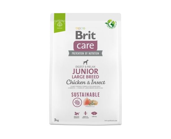 BRIT Care Dog Sustainable Junior Large Breed Chicken & Insect - dry dog food - 3 kg