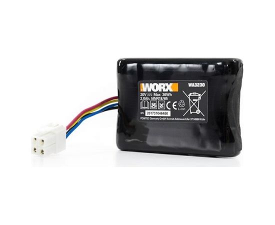 Battery Pack(Li-ion,2.0Ah,20V)WA3230, pos.43, Worx