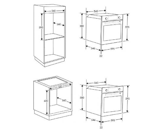 CANDY FIDC X502 60cm Cepeškrāsnis, iebūvējamas