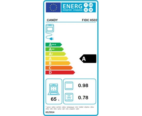 CANDY FIDC X502 60cm Cepeškrāsnis, iebūvējamas
