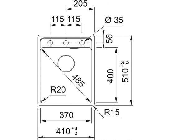 Franke Maris MRG 610-37 TL Fragranīta Onikss