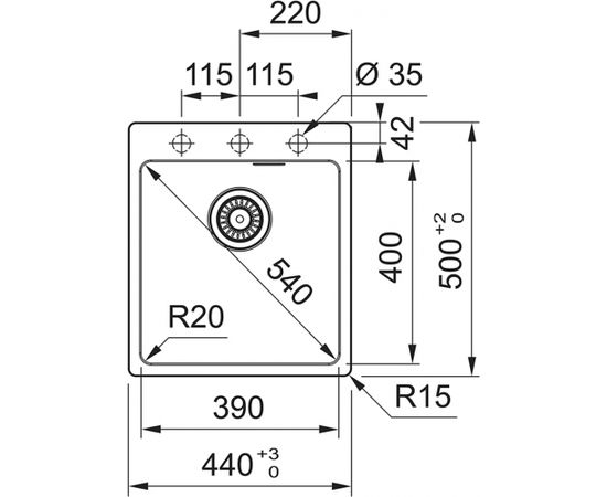 Franke Maris MRG 610-39 TL Fragranīta Pelēks