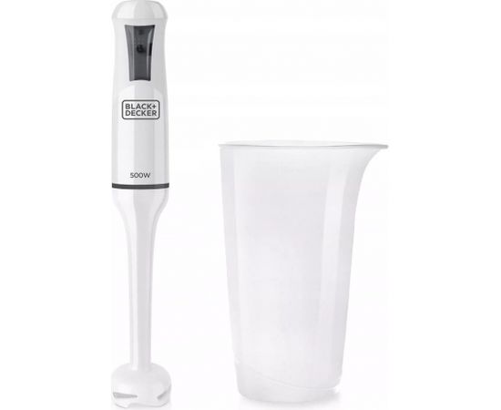 Hand blender Black+Decker BXHB500E, 500 W, white