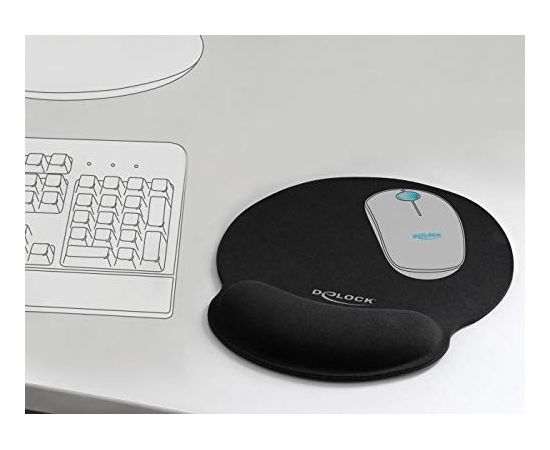 DeLOCK Ergonomic mouse pad with gel wrist rest (black)