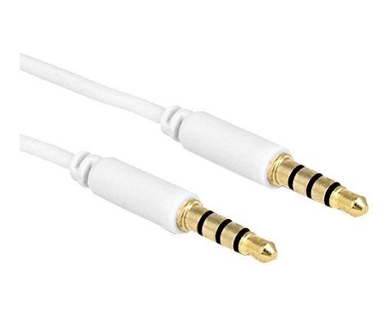 Delock cable Audio 3.5mm male/male 4-pin white 3.0m