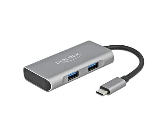 DeLOCK external USB 3.2 hub gy - USB3.2> 3 x USB Type-A + 1 x USB Type-C