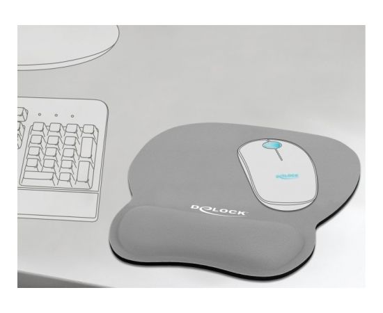 DeLOCK ergonomic mouse pad with gel wrist rest - 245x206