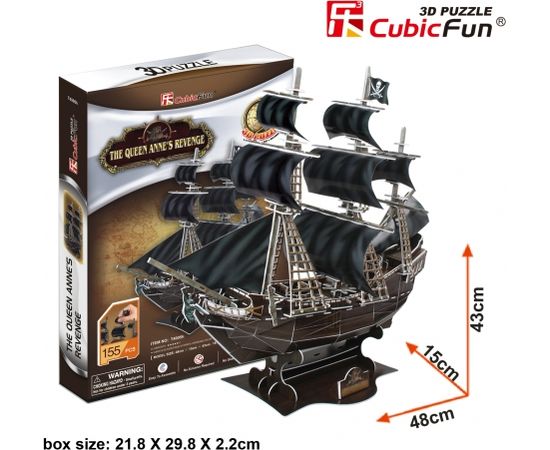 Cubic Fun CUBICFUN 3D puzle Pirātu kuģis Karalienes Annas atriebība