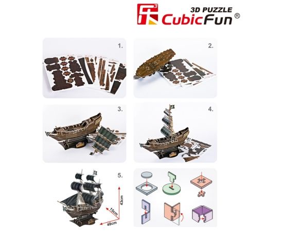 Cubic Fun CUBICFUN 3D puzle Pirātu kuģis Karalienes Annas atriebība