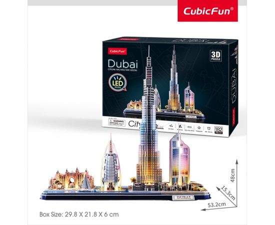 Cubic Fun CUBICFUN City Line 3D-пазл c LED-подсветкой Дубай