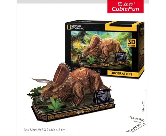 CUBIC FUN National Geographic 3D Puzle Triceratopss