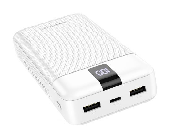 OEM Borofone Power Bank 20000mAh BJ20A Mobile - 2xUSB - with 3 in 1 Micro USB, Type C, Lightning cable white