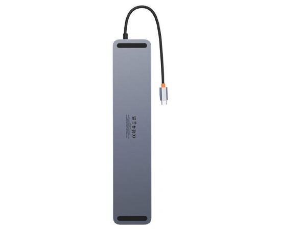 Hub 12w1 Baseus EliteJoy Gen2 series USB-C do 2xHDMI+ 3xUSB 3.0+ PD+ DP+ SD/TF+ RJ45+Type-C+ 3.5mm (dark grey)