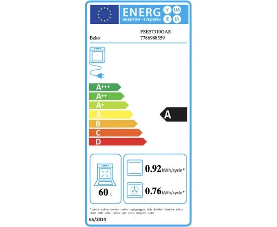 Beko FSE57310GAS Elektriskā plīts 50cm
