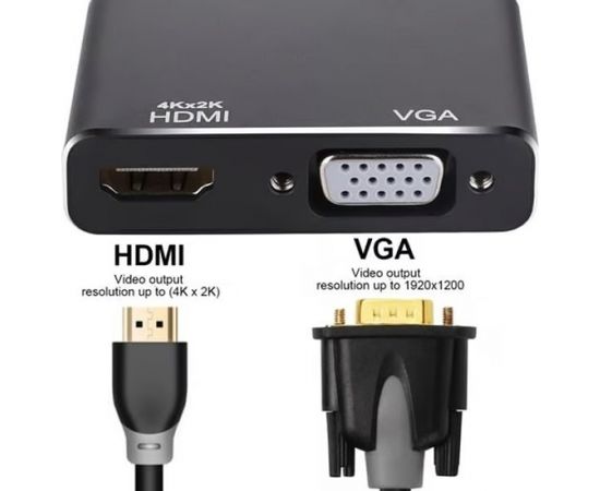 RoGer DisplayPort uz HDMI + VGA Adapteris v1.4 / 4K@30Hz