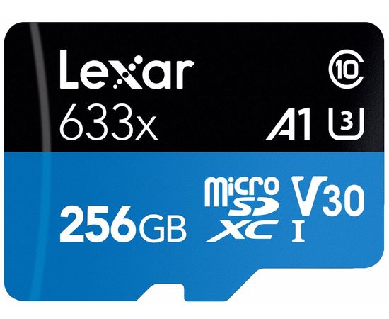 Lexar 256GB Lexar® High-Performance 1066x microSDXC™ UHS-I, up to 160MB/s read 70MB/s write C10 A2 V30 U3