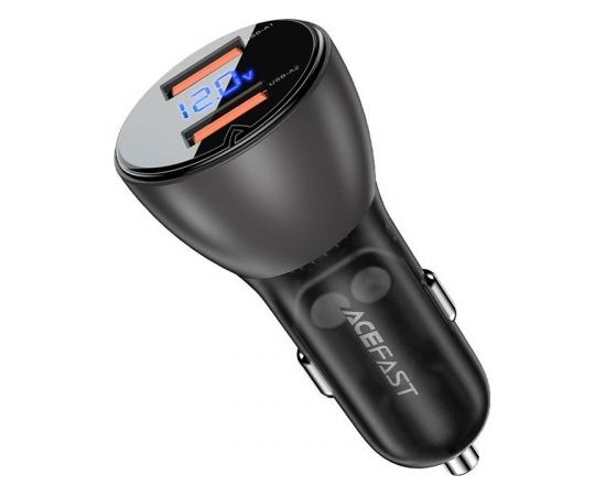 Car Charger Acefast B7, 45W, 2x USB, with display (black)