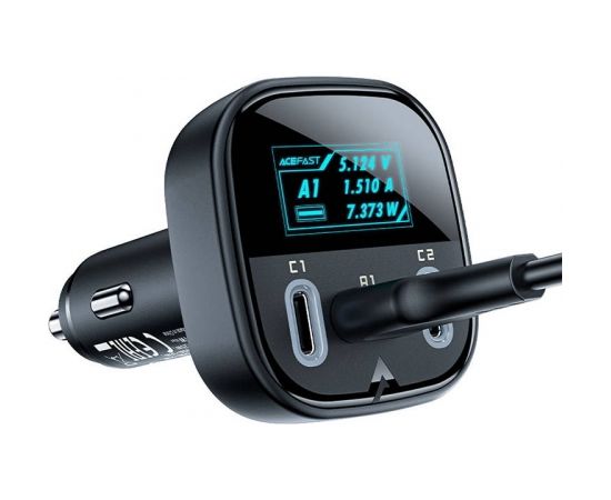 Car Charger Acefast B5, 101W, 2x USB-C + USB, OLED (black)