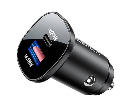 Car Charger Acefast B1 mini 38W, USB + USB-C (black)