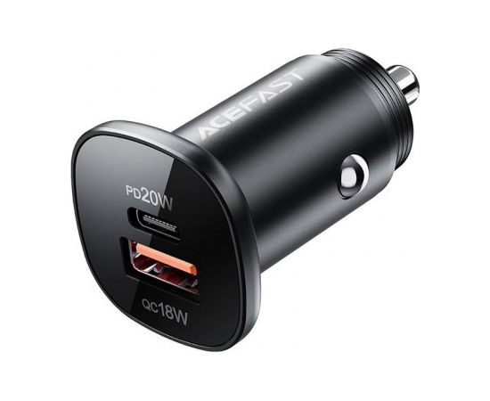 Car Charger Acefast B1 mini 38W, USB + USB-C (black)