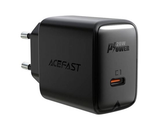 LĀDĒTĀJS Acefast A1 PD20W, 1x USB-C (black) (ātra lādēšana)