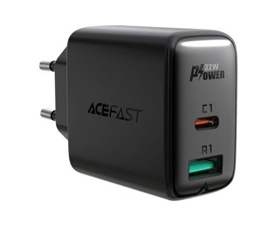 Wall Charger Acefast A5 PD32W, USB + USB-C (black)