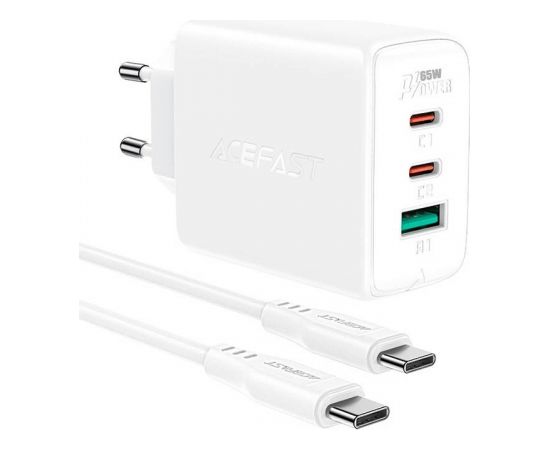 Wall Charger Acefast A13 PD 65W, 2x USB-C + USB (white) Зарядные устройства