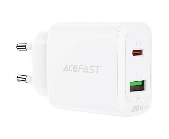 Wall Charger Acefast A25, USB + USB-C, PD 20W (white)