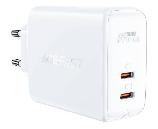 Wall charger Acefast A29 PD50W GAN, 2x USB, 50W (white)