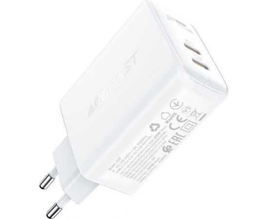 Wall charger Acefast A29 PD50W GAN, 2x USB, 50W (white)